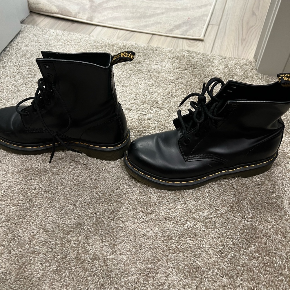 Black leather doc marten boots